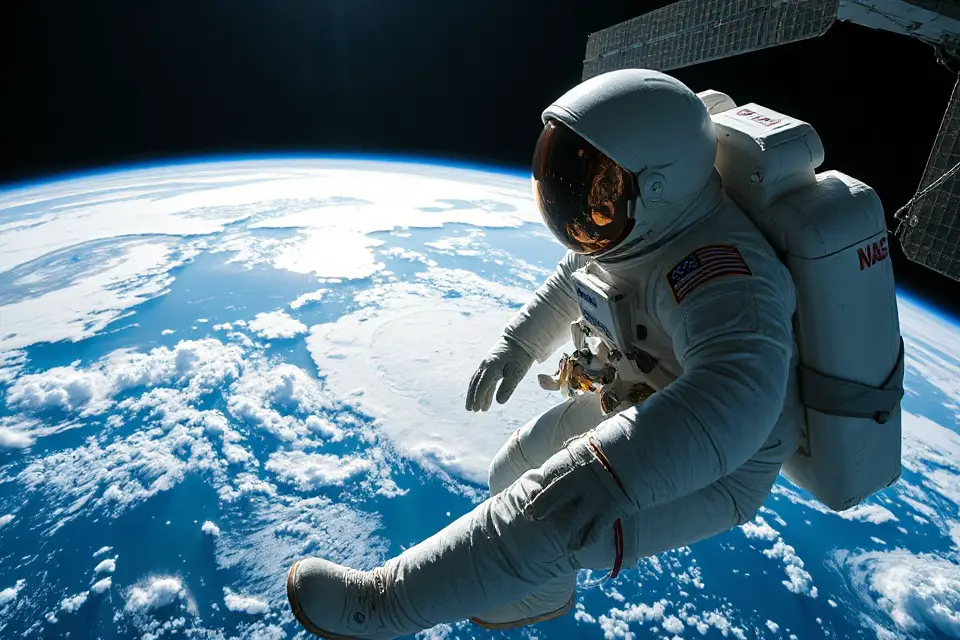 astronaut spacewalk iss photo