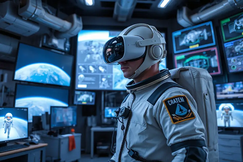 astronauts training with vr