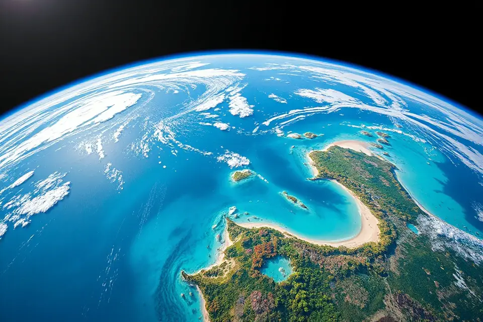 colorful coral reefs visible