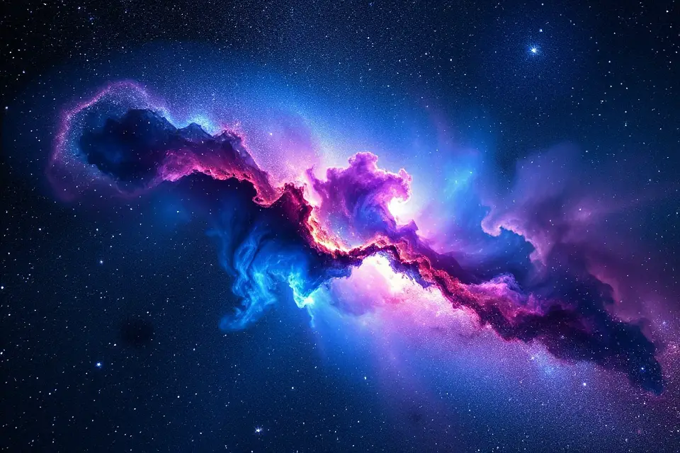 colorful nebula starlit sky