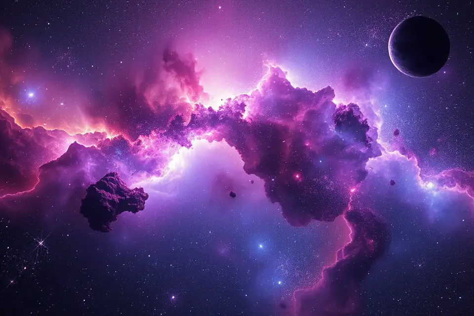 colorful nebula stock photo