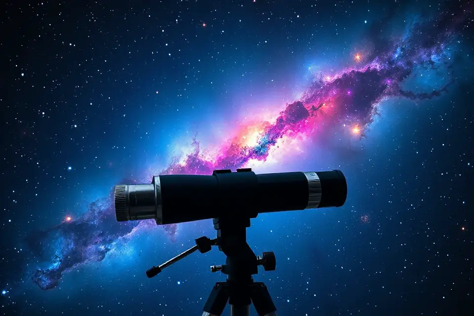 colorful nebula telescope frame