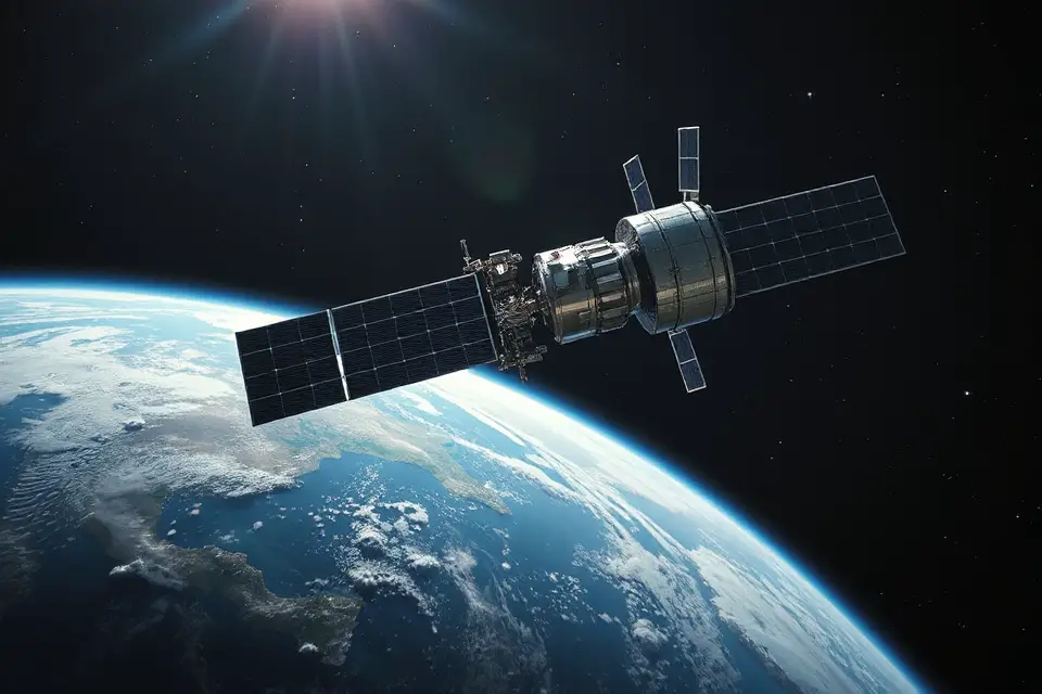 communication satellite in space
