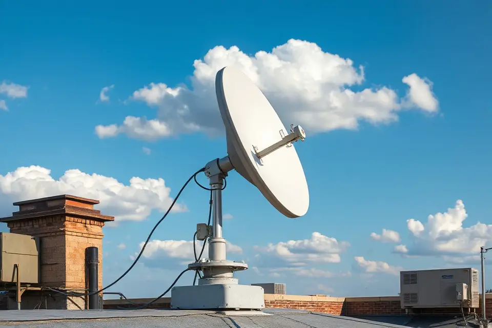 communication satellite rooftop antenna