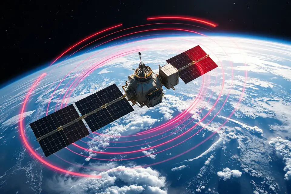 communication satellite signal waves