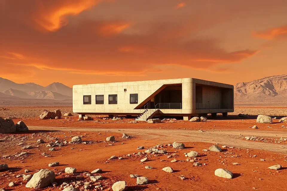 concrete structure on mars