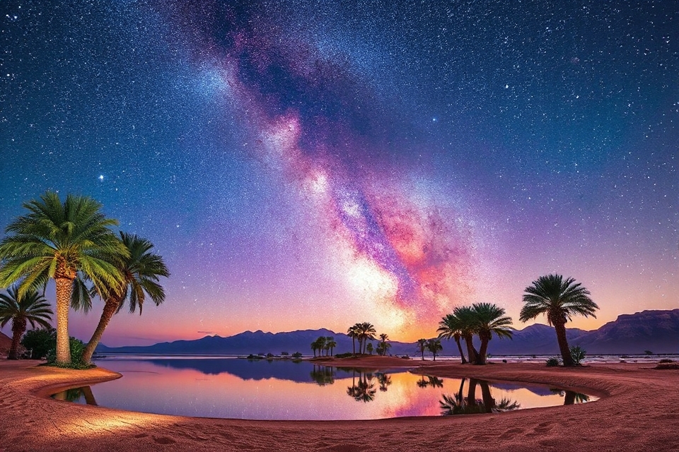 cosmic colors illuminate oasis