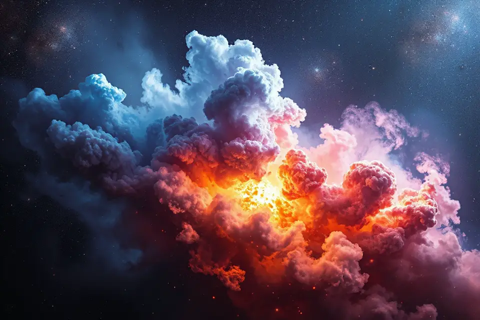 cosmic dust cloud explosion