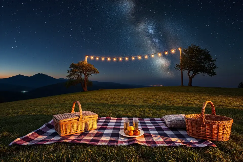 cozy picnic under stars