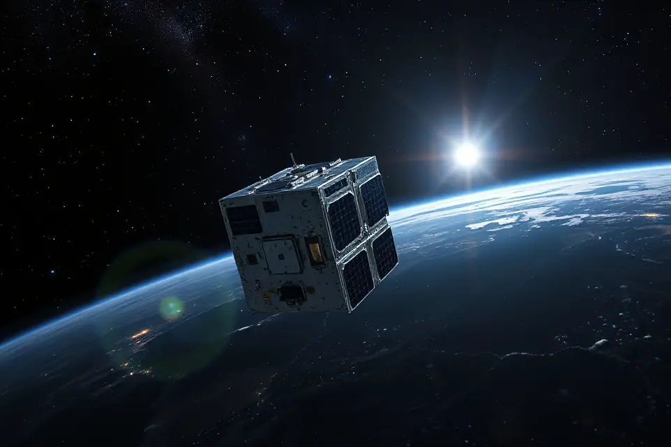 cube satellite in space