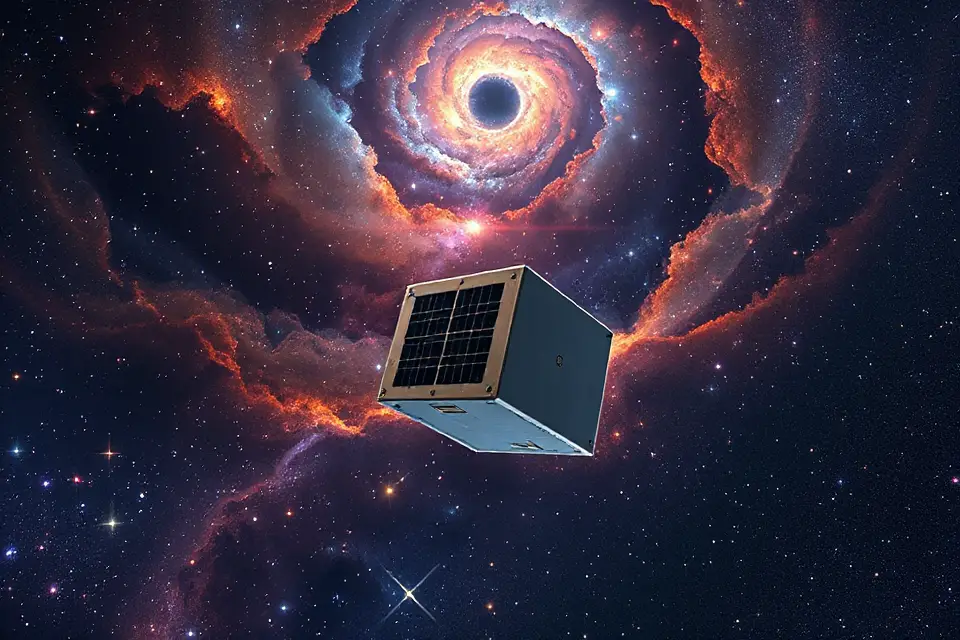 cube satellite star backdrop