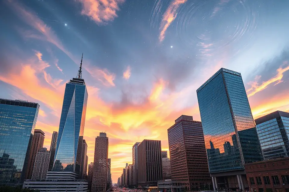 distorted skyline surreal beauty