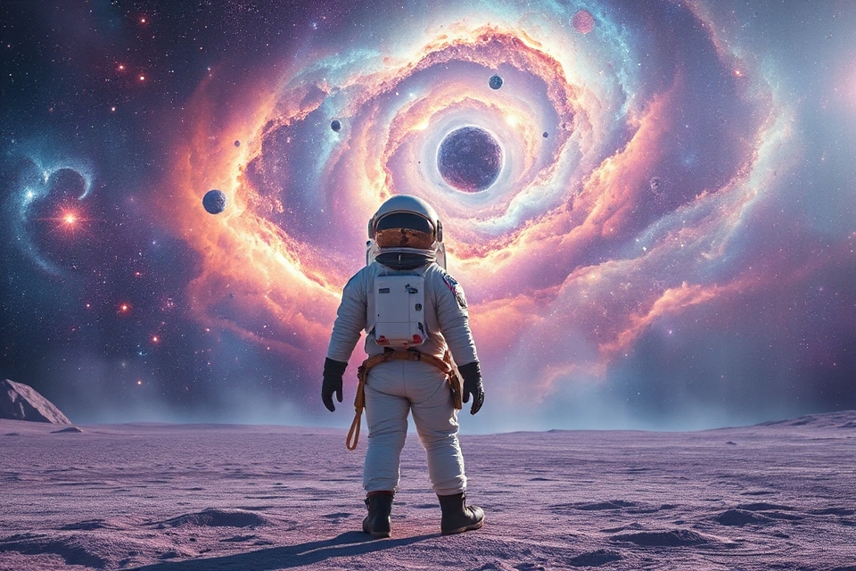 dreamy cosmic astronaut photo