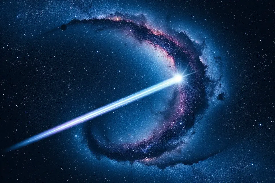 dwarf galaxy with comet