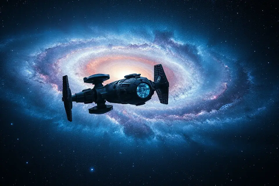 dwarf galaxy with space station