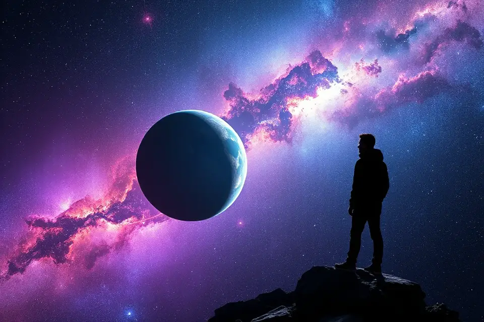 enchanting galaxy planet silhouette