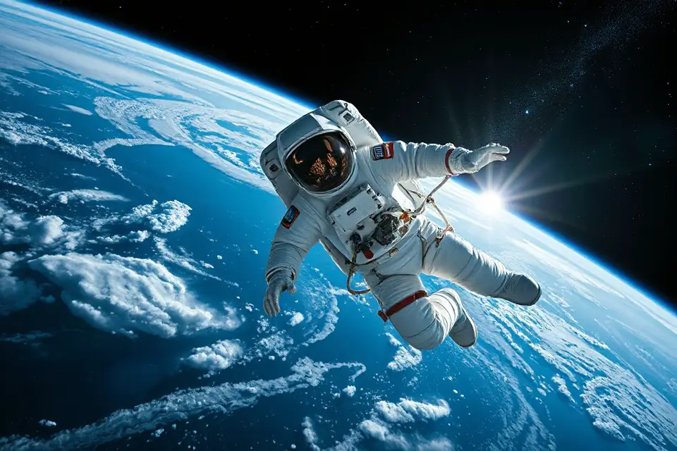 ethereal astronauts in space