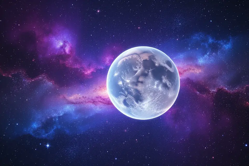 ethereal planet galaxy background