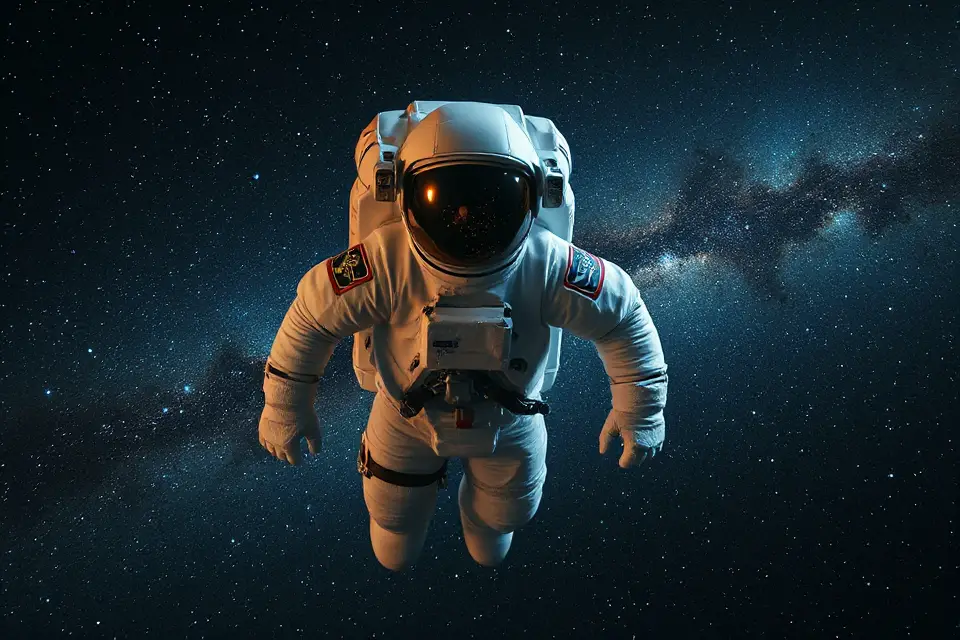 floating astronaut in space