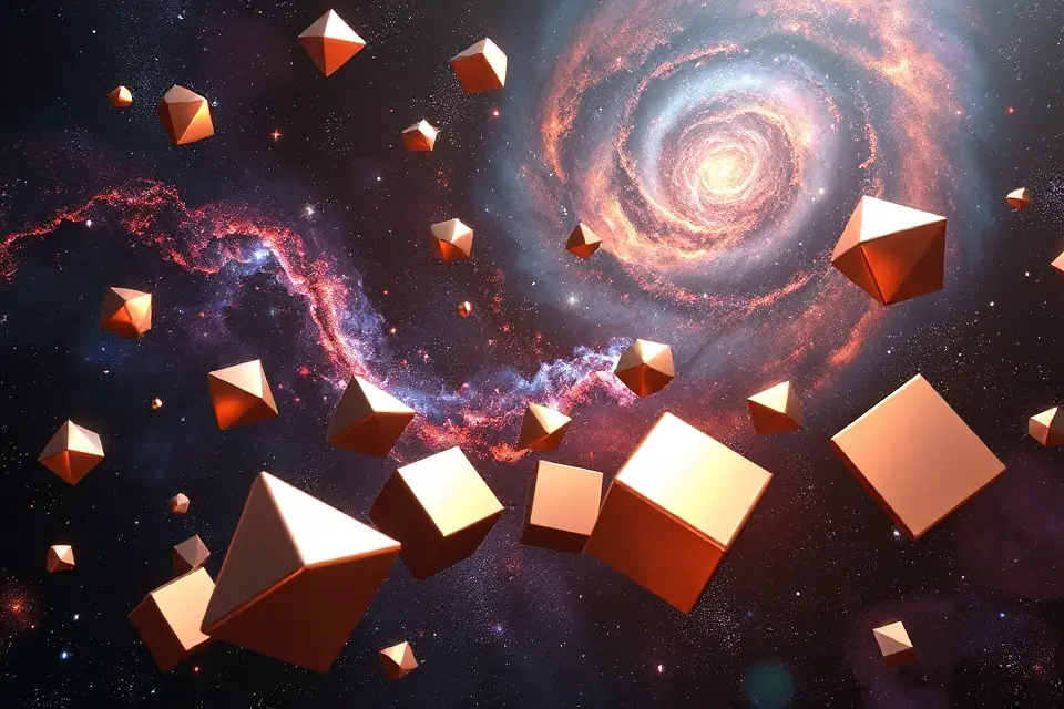 floating geometric shapes photos