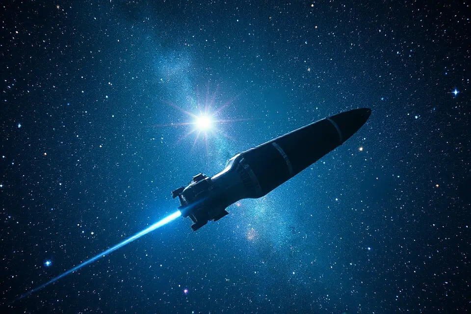 futuristic satellite in space