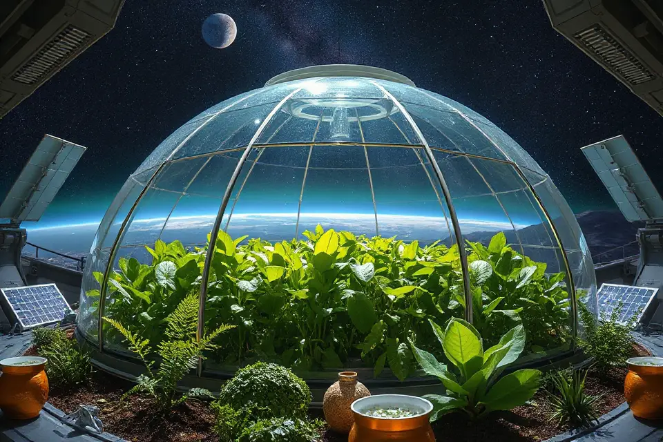 futuristic sustainable greenhouse agriculture