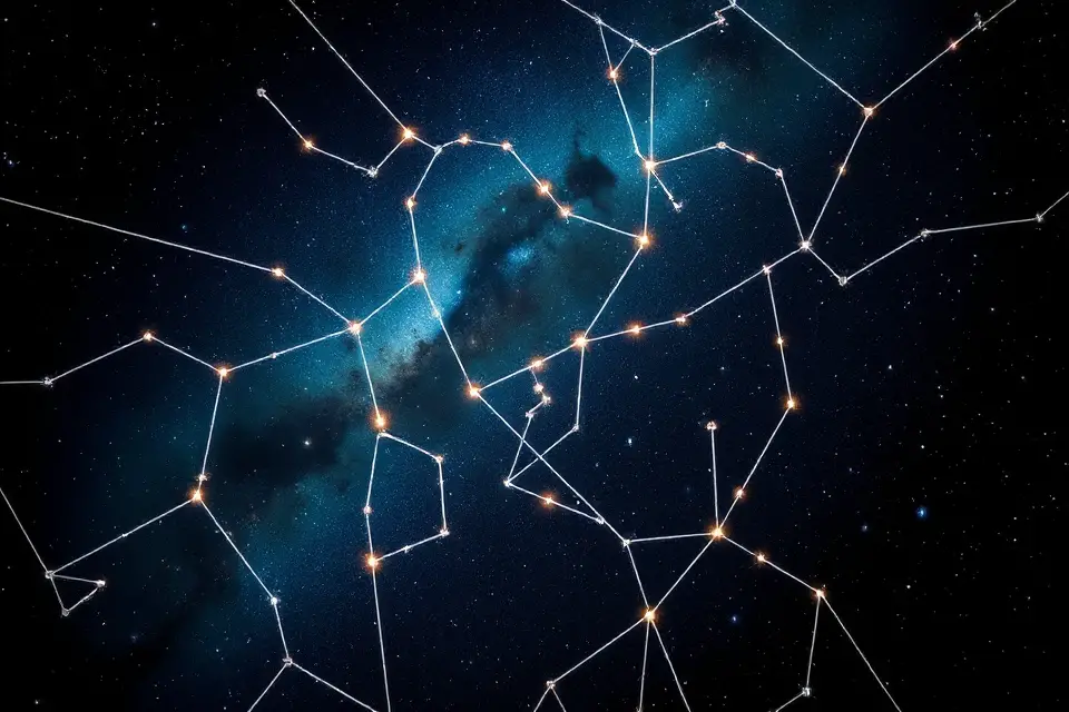 glowing constellation map photo