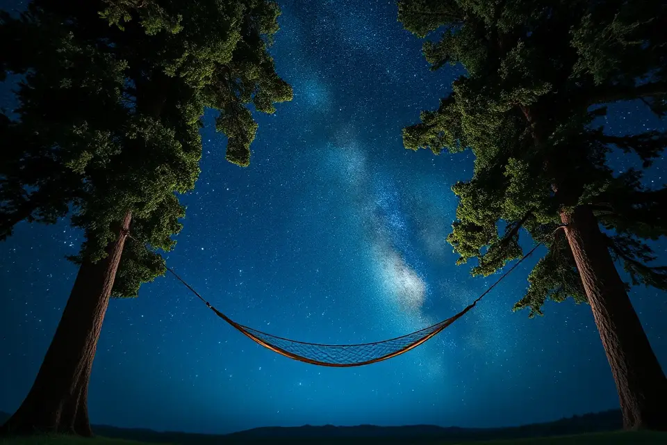 hammock under starry sky