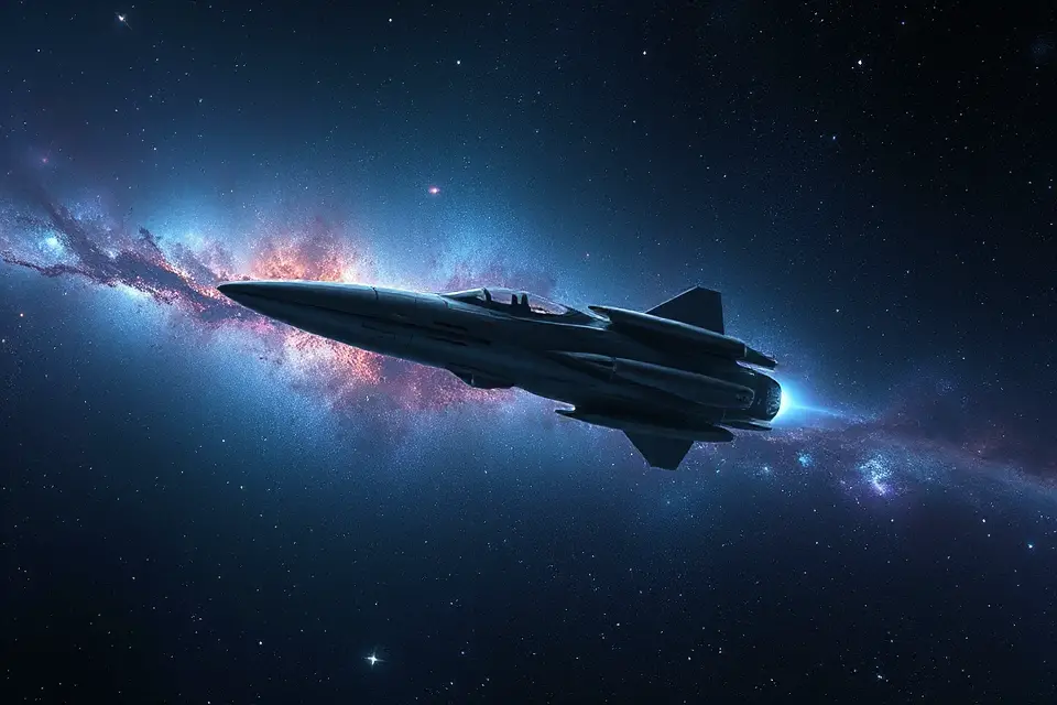 lone spaceship in cosmos