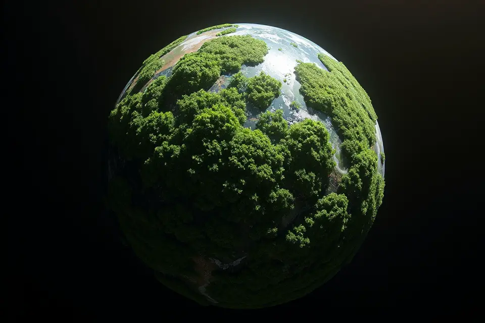 lush green forests from space