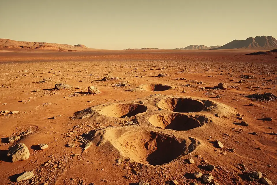 mars crater shadows photo