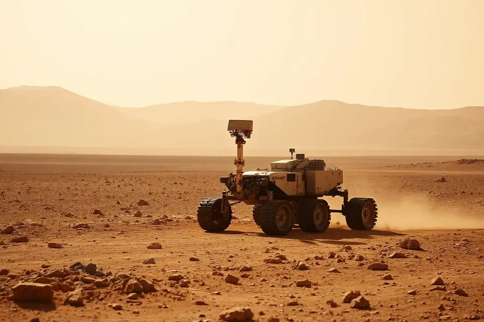 mars rover dusty landscape