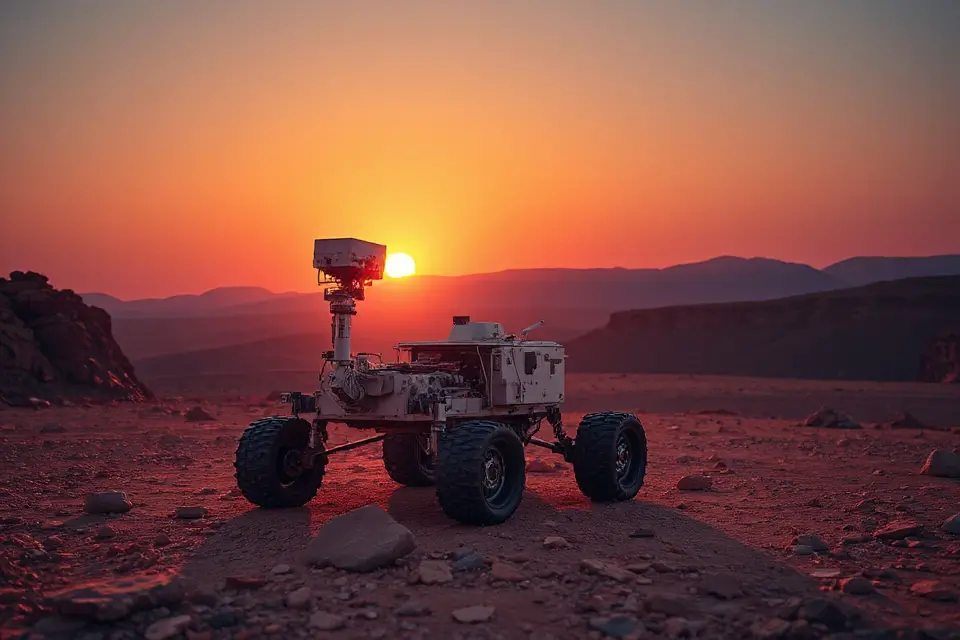 mars rover sunset photo