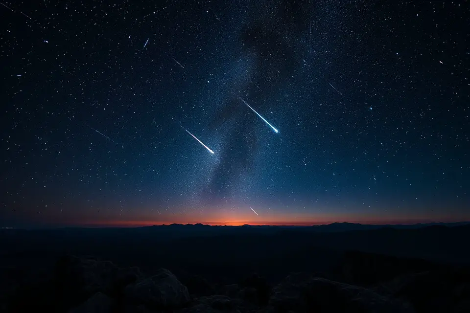 meteor shower space horizon