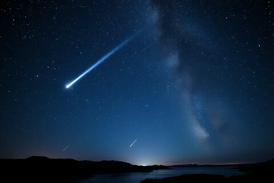 meteor shower starry sky