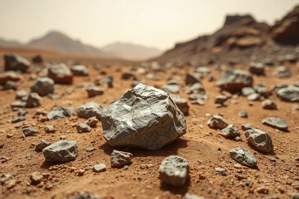 meteorite fragment mars surface