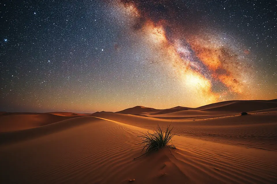 milky way desert landscape