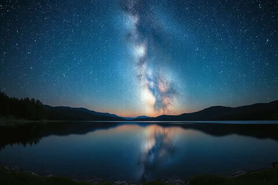milky way lake reflection