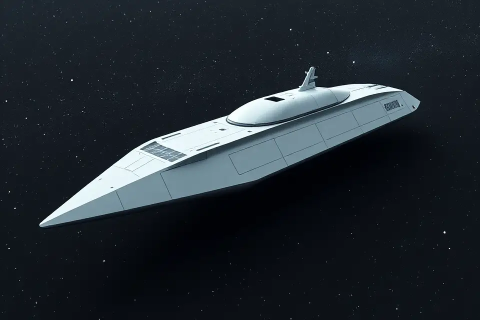 minimalist space cargo ship