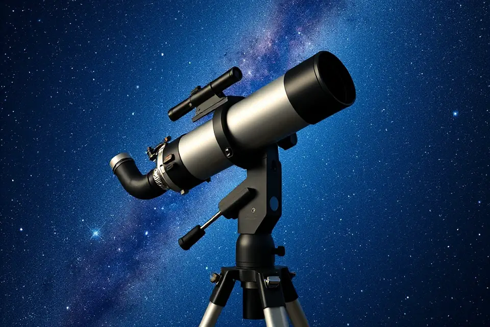 modern telescope starry background