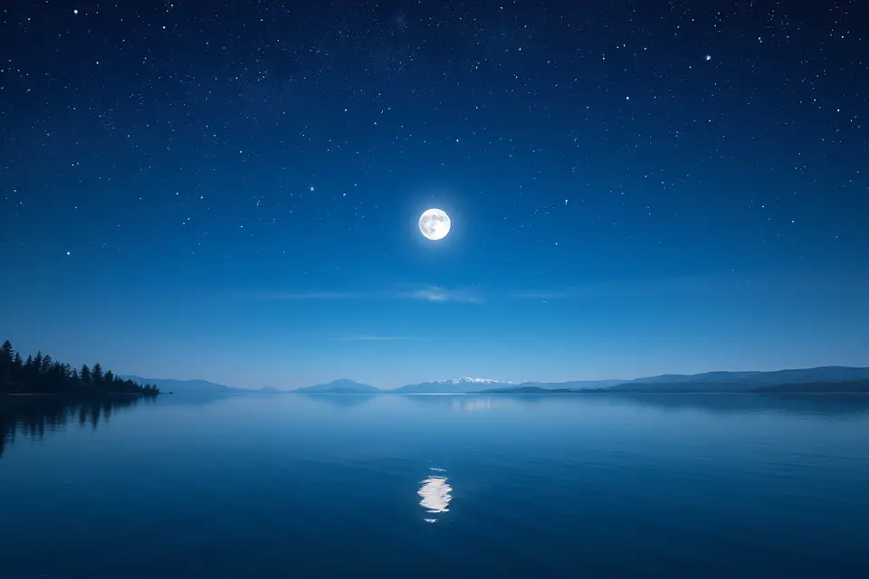 moon and stars reflections