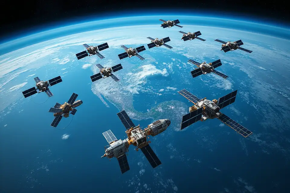multiple satellites in formation