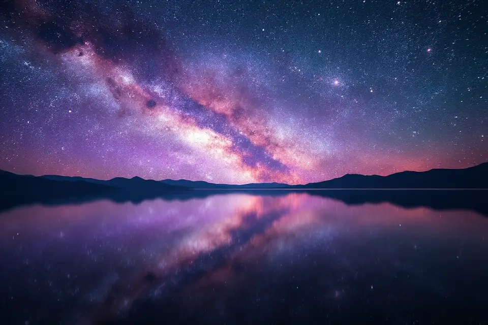 nebula night sky reflection