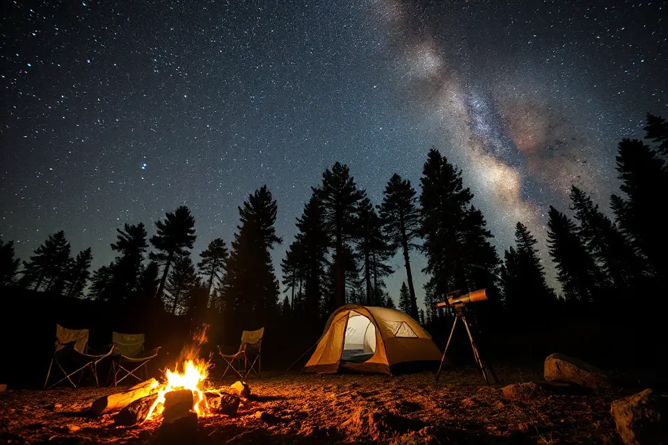 night sky camping adventure