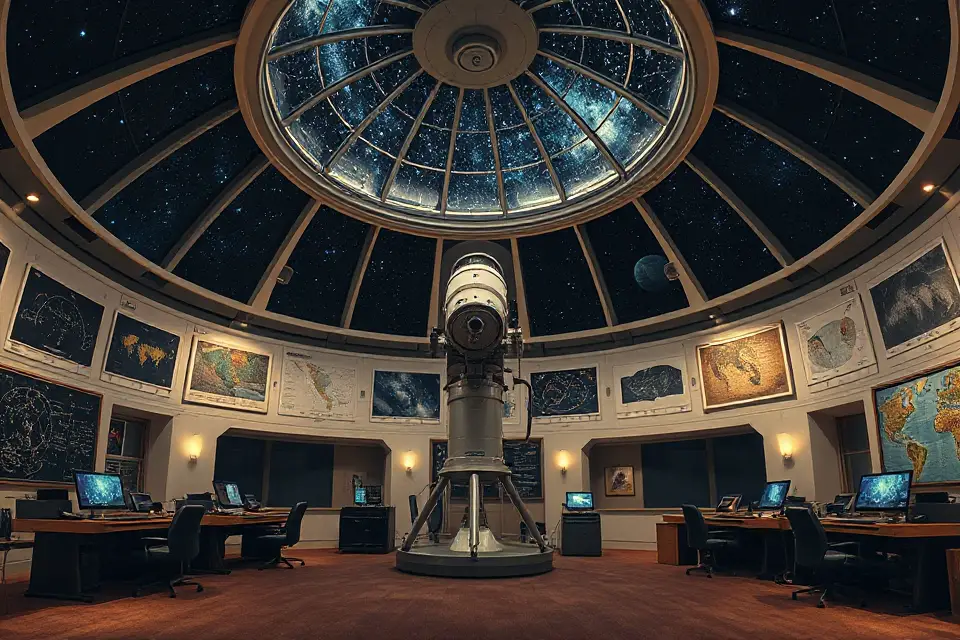 observatory room stock photo