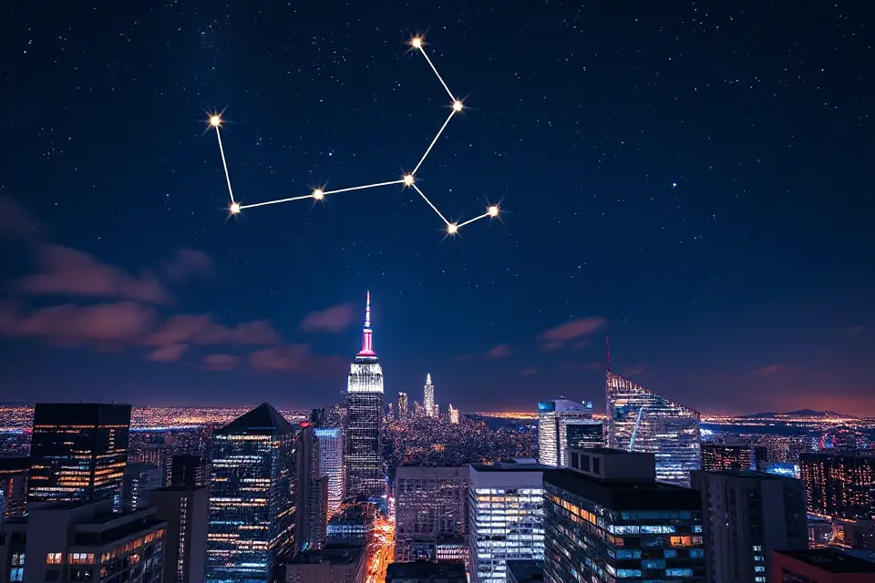 orion constellation city skyline