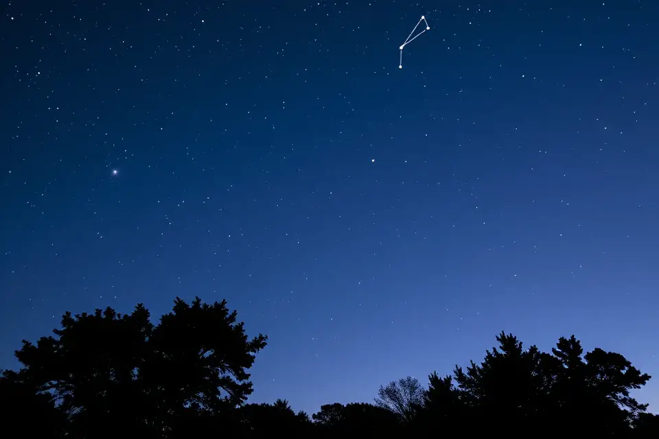 orion constellation with trees