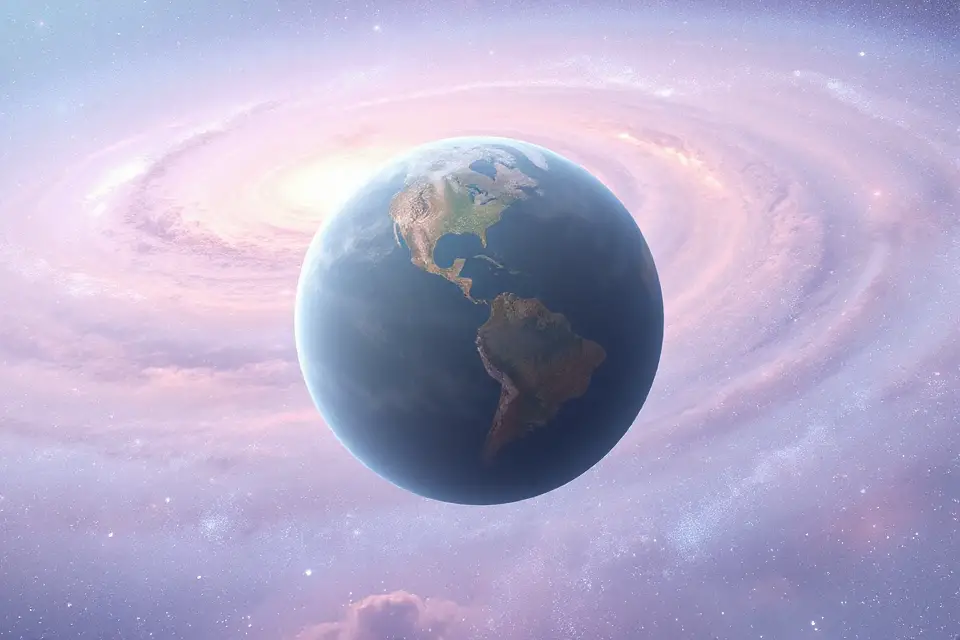 pastel colored galaxy planet image