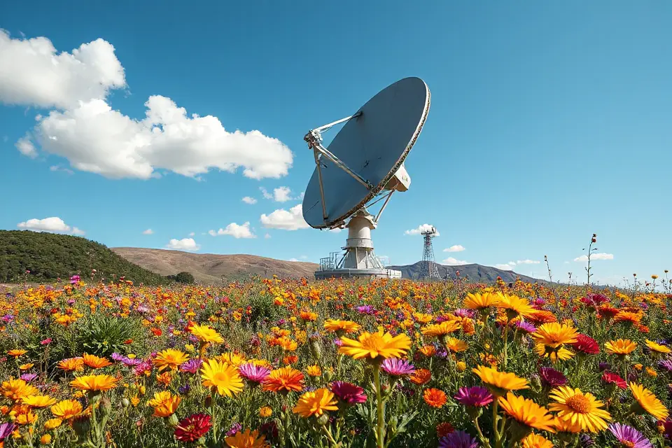 radio telescope wildflowers blend