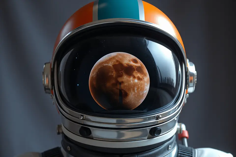retro astronaut helmet image